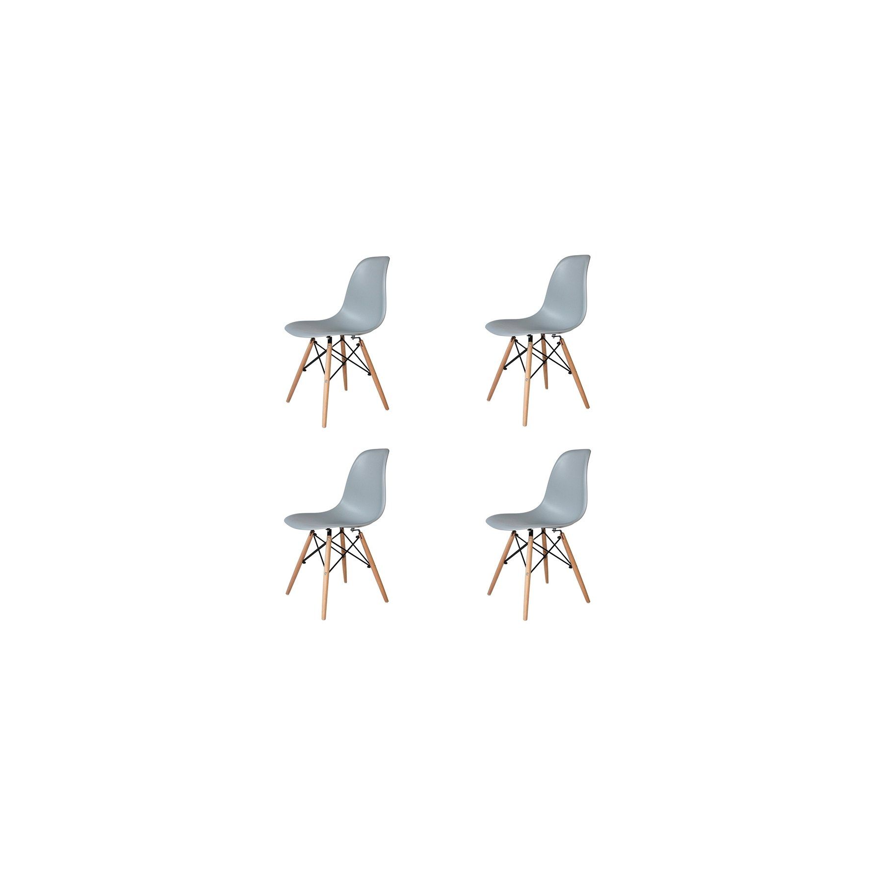 PACK 4 SILLAS TOWER WOOD GRIS