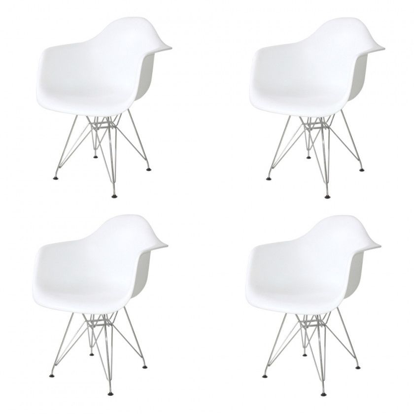 PACK 4 SILLONES TOWER CHROME BLANCO
