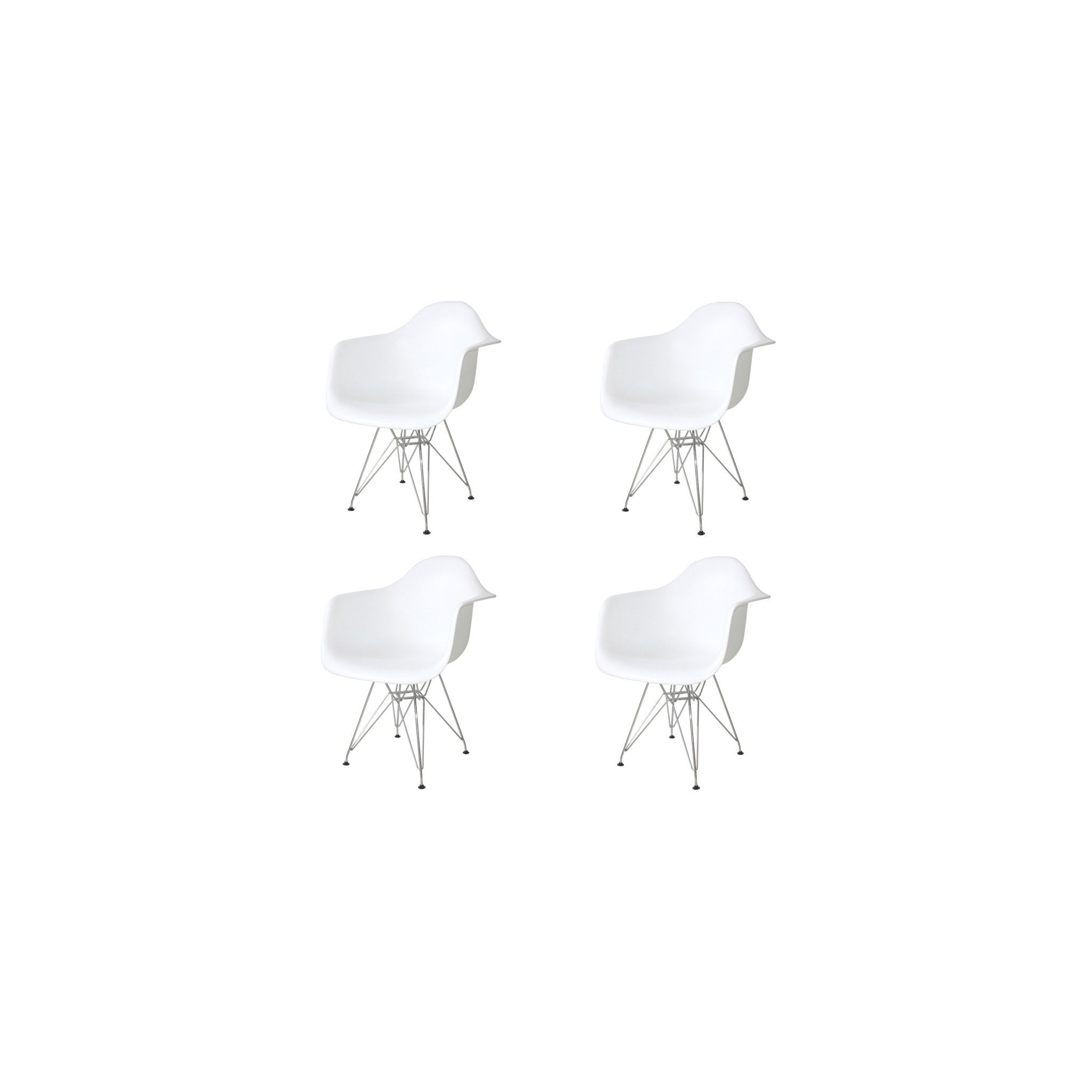 PACK 4 SILLONES TOWER CHROME BLANCO