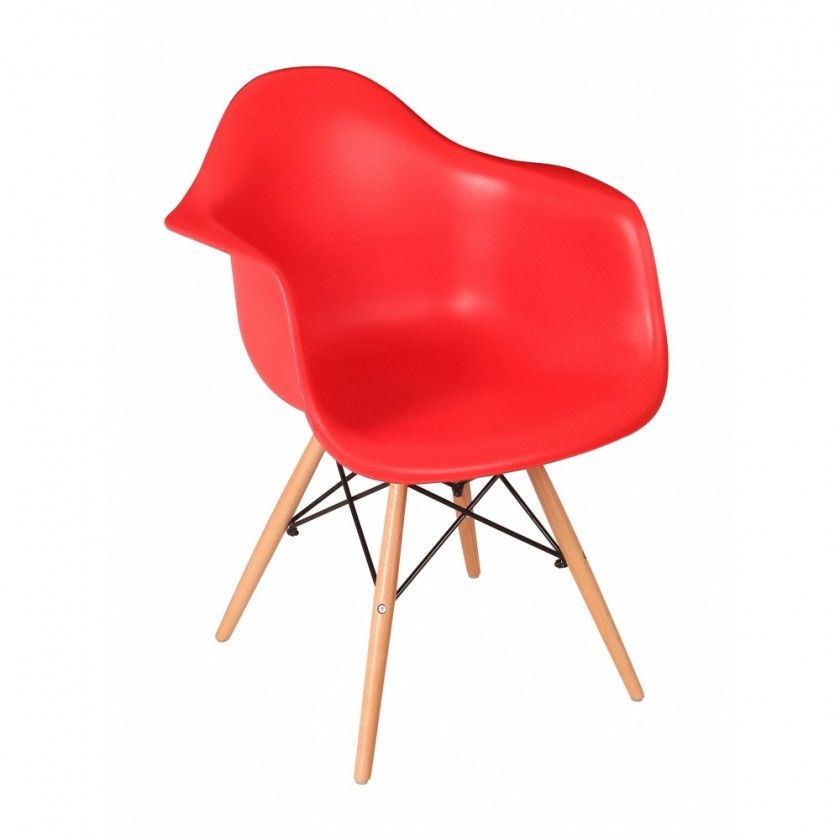 PACK 4 SILLONES TOWER WOOD ROJOS