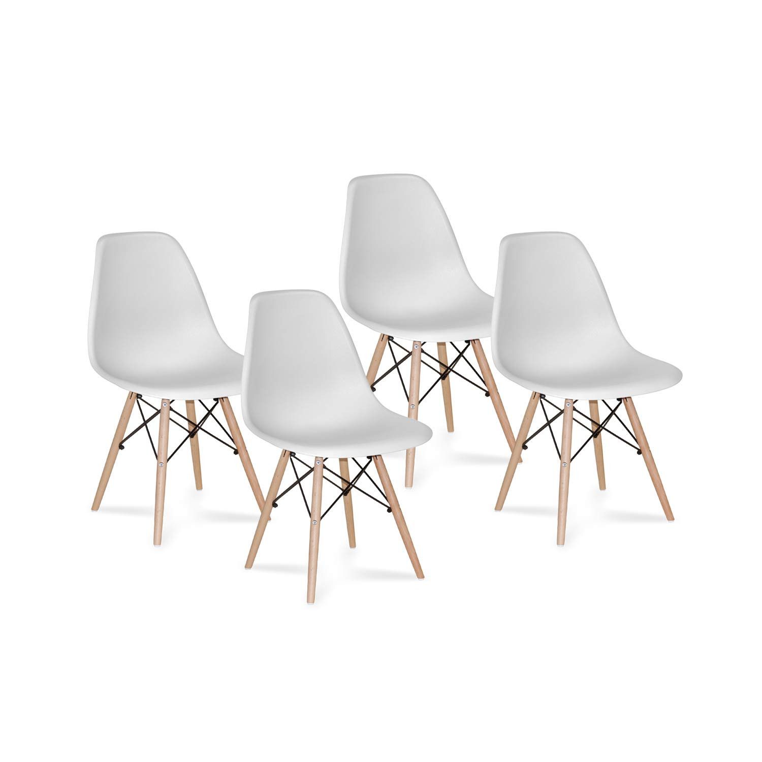 PACK 4 SILLAS TOWER WOOD BLANCA EXTRA QUALITY - Sillas Tower 