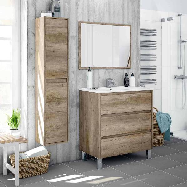Conjunto de mueble de baño ECO 80x45 (mueble + lavabo + espejo