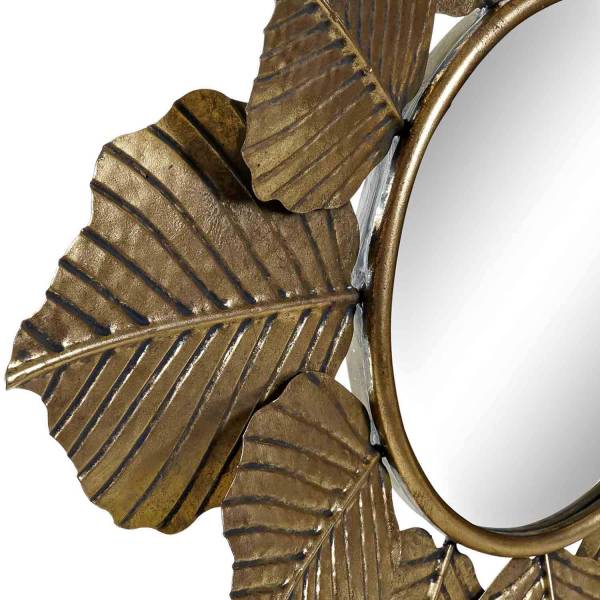 Espejo Sol 84x84 metal dorado