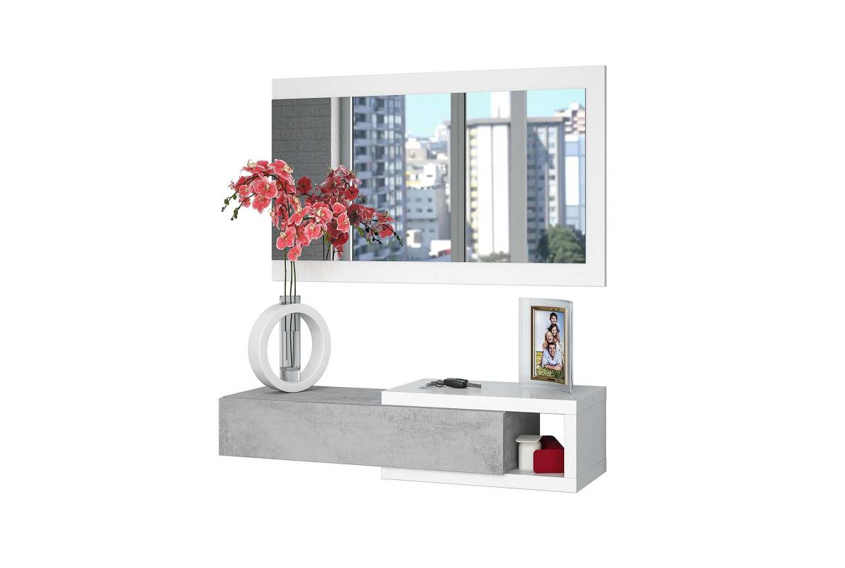 Mueble recibidor con espejo Noon 95x26x19cm - Lokura